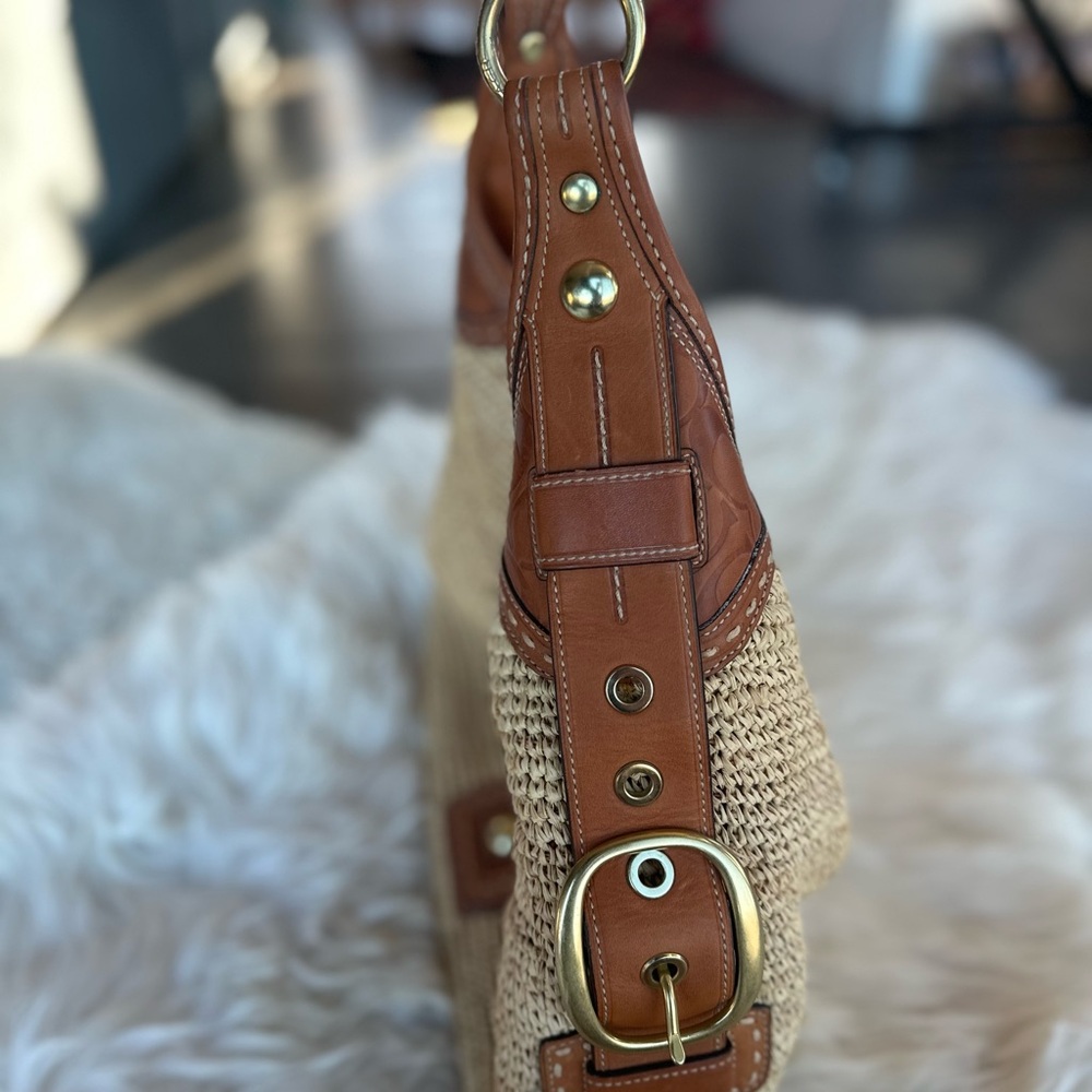 ✨🤩COACH “rare” Bleecker Millie XL Straw Hobo Bag✨ - Picture 6 of 13